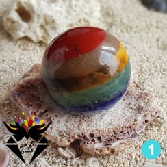 تصویر گوی سنگی هفت سنگ چاکرا کد H_1002 