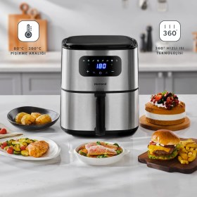 تصویر سرخکن بدون روغن Homend ترکیه مدل Airfryday 2503H مجهز به Wifi Homend Airfrday 2503H 4,2 Litre Smart Airfryer (Wi-Fi Control )