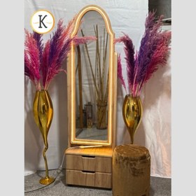 تصویر آینه قدی دو کشو لایت دار 