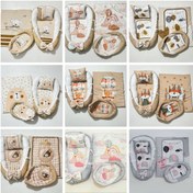 تصویر تشک گارددار ۴ تیکه نوزاد | ست کامل تشک، پتو، بالش و آغوشی 