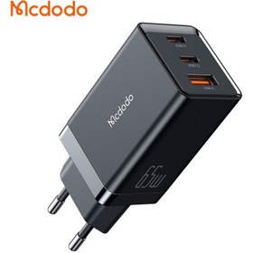 تصویر شارژر آداپتور دیواری ۳ پورت ۶۵ وات مک دودو مدل MCDODO CH-1540 