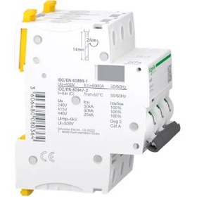 تصویر مینیاتوری سه پل 4 آمپر مینیاتوری 3P-4 مدل A9F74304 اشنایدر Schneider Electric 