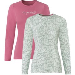 تصویر بلوز آستین بلند زنانه نخ پنبه اسمارا آلمانی بسته 2عددی 