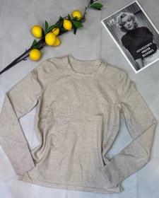 تصویر بلوز بافت پنبه ای وارداتی یقه طرح زاپ - مشکی 