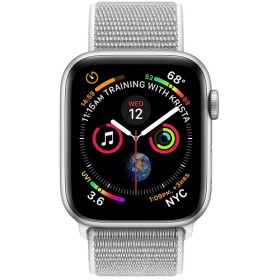 تصویر اپل واچ سری 4 مدل 44mm بدنه آلومینیوم ا Apple Watch 4 GPS 44mm Silver Aluminum Case with White Sport Band Apple Watch 4 GPS 44mm Silver Aluminum Case with White Sport Band