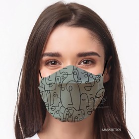 تصویر ماسک 2 لایه 3D طرح مینیمال T009 