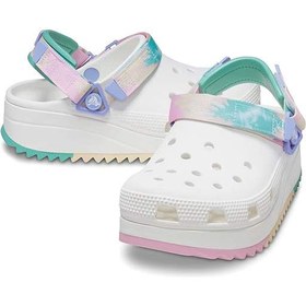 تصویر صندل کراکس سفید سبز صورتی Crocs Classic Hiker Clog White Green Pink 