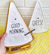 تصویر پنیر خوری سرامیکی سه گوش با زیره چوبی 