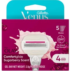 تصویر تیغ اصلاح 5 لبه بانوان ونوس Venus Comfortglide Sugarberry بسته 4 عددی 