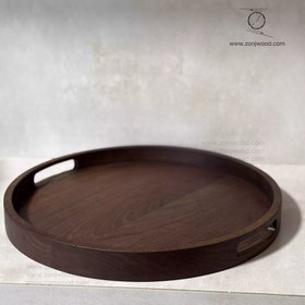 تصویر سینی گرد چوبی - قطر30 