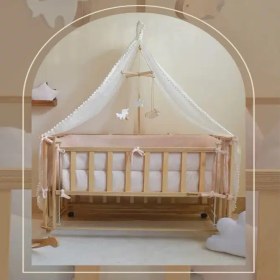 تصویر گهواره چوبی سیسمونی نوزاد مدل لاوین 