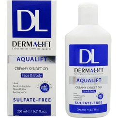 تصویر ژل شستشوی صورت درمالیفت مدل آکوالیفت مناسب پوست خشک حجم ۲۰۰ میلی لیتر 