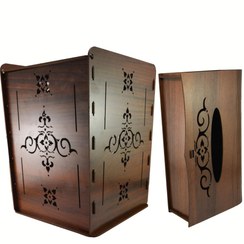 تصویر ست سطل و جعبه دستمال کاغذی طرح اسلیمی مدل D124 