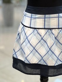 تصویر دامن آبی چهارخونه 