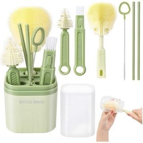 تصویر استند و برس شیشه شور سیلیکونی ۷ تکه 