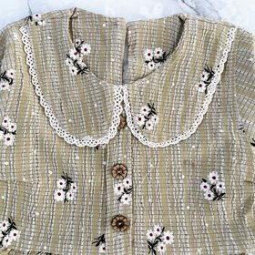 تصویر پیراهن گل گلی خاکی kids 