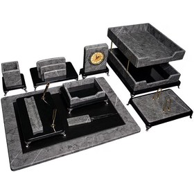 تصویر ست رومیزی مدیریتی رنگ طوسی | کد P310 