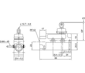 تصویر لیمیت سوئیچ فشاری قرقره دار طرح امرن تیپ کتابی سی ان تی دی CNTD مدل TZ-6102 (بدون مهره نصب) 