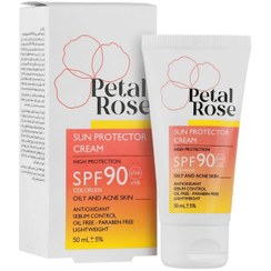 تصویر کرم ضدآفتاب پتال رز مناسب پوست چرب و مستعد جوش SPF90 (بدون رنگ) 50mL Sun Protector Cream for Oily & Acne Prone Skin (Colorless)