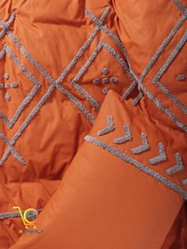 تصویر ست روتختی 6 تکه دونفره طرح برجسته رنگ نارنجی کد pfnr03 