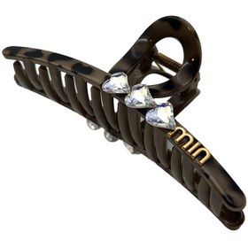 تصویر کلیپس بزرگ پلنگی نگین قلبی 