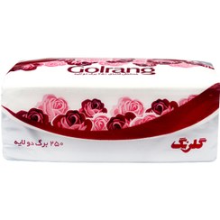 تصویر دستمال کاغذی " اقتصادی " گلرنگ - بسته نایلونی ( 250 برگ دولا ) 