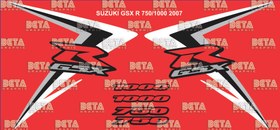 تصویر برچسب ، خط کشی ، آرم موتورسیکلت سوزوکی GSX-R 600/750 2007 Decals and Sticker kit for SUZUKI GSX-R 600/750 2007