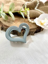 تصویر کلیپس قلبی - خاکستری / سایز ۶ سانتی متر 