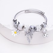 تصویر دستبند بنگل دخترانه پاندورا با جنس استیل 