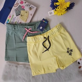 تصویر پک دو عددی شلوارک بچه گانه پسرانه نخی برند لوپیلو سایزبندی 2 تا 4 سال Children's cotton shorts for boys, Lupilo brand, size 2 to 4 years