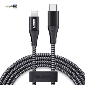 تصویر کابل تبدیل تایپ سی به لایتنینگ ای اِس آر مدل Braided Nylon طول 1 متر ESR Braided Nylon Type-C to Lightning Cable