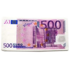تصویر دستمال سفره طرح 500 یورو بسته 10 عددی 
