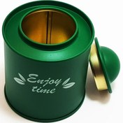 تصویر قوطی فلزی طوسی صورتی سفید آبی کرمی 