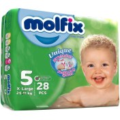 تصویر پوشک مولفیکس سایز 5 بسته 28 عددی molfix