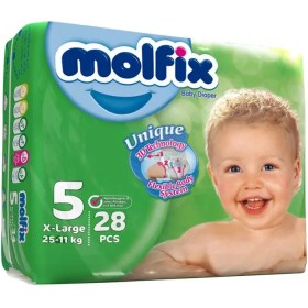تصویر پوشک مولفیکس سایز 5 بسته 28 عددی molfix