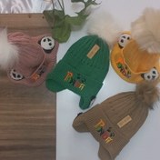 تصویر کلاه بافت داخل خز، کلاه بچگانه، کلاه زمستانه 