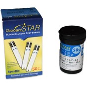 تصویر نوار تست قند خون گلوکوشور استار GLUCOSURE STAR بسته 50 عددی ا GLUCOSURE STAR TEST STRIP GLUCOSURE STAR TEST STRIP