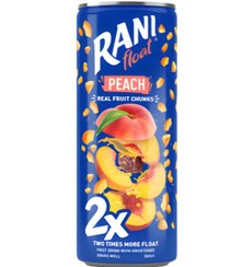 تصویر آبمیوه با طعم هلو و 2 برابر تیکه بیشتر قوطی رانی 240 میلی لیتر 