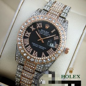 تصویر ساعت مچی مردانه رولکس ROLEX فول نگین مدل 1211 - ست-دستبند 