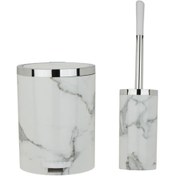 تصویر سطل و برس طرح سنگ مدل روشا سفید کروم 
