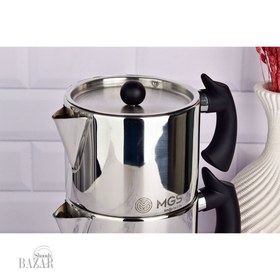 تصویر ست کتری قوری ام جی اس کد 41026 ظرفیت ۲ لیتر با جنس استیل 