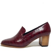 تصویر کفش پاشنه دار تمام چرم مدل خورشید کد B_103-زرشکی 