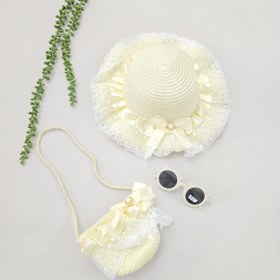 تصویر ست کلاه و کیف حصیری 