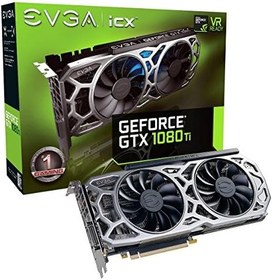 تصویر کارت گرافیک EVGA GeForce GTX 1080 Ti SC2 Gaming با حافظه ۱۱ گیگابایت GDDR5X، فناوری iCX، ۹ سنسور حرارتی و نورپردازی RGB، فن نامتقارن و طراحی بهینه جریان هوا (مدل 11G-P4-6593-KR) (بازسازی شده) 