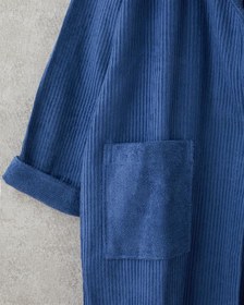 تصویر حوله حمام کتان انگلیش هوم مدل Summer سایز S-M آبی Summer Cotton Bathrobe S-M Navy Blue