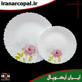 تصویر سرویس غذاخوری 25 پارچه آرکوپال (۶ نفره) ماهک صورتی iropal 25 Pcs