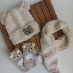 تصویر ست شال و کلاه تدی 