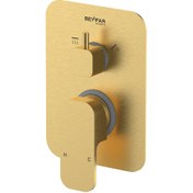 تصویر شیر حمام تو کار بهفر(آیباکس) طلایی مات لیما 