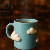 تصویر ماگ سرامیکی دست ساز طرح برجسته ابر کد S0۷6 