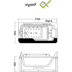 تصویر جکوزی زرین آب مدل ۷۴۷ بدون آبفشان سایز 90*170 